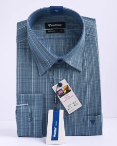 Áo sơ mi Việt Tiến tay dài vải hoa sen