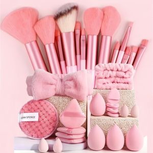 XYAX 33pcs Soft Bristles Makeup Brush Set Fluffy High Quality Professional Makeup Brushes Makeup Kit Complete Set Contour Brush For Women