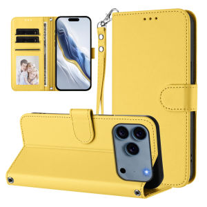 Flip PU Leather Wallet Phone Case For iPhone 18 Pro Max 17 Air 16 Plus 15 14 Multi Card Slots Kickstand Magnetic Cover Shockproof Protective Casing With Wrist Strap