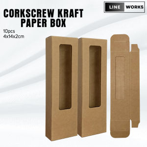 Lineworks Corkscrew Kraft Paper Box 4x14x2cm 10pcs