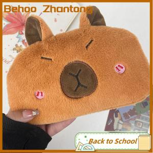 Behoo Capibara bút chì sang trọng trường Hợp Phim hoạt hình capybara công suất lớn bút Túi văn phòng phẩm lưu trữ Túi mỹ phẩm Túi