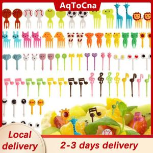 [COD] AqToCna Ship within 24 hours Animal Fruit Fork Food Grade Plastic Mini Cartoon Kids Cake Fruit Toothpick Bento Lunch Bento Accessories Party Decoration Gift