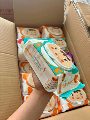Combo 10 gói khăn ướt Baby Wipes 650g kích thước giấy 18 x 25cm không mùi, không hóa chất