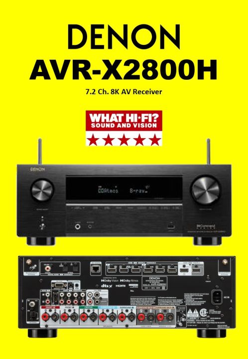 DENON AVR-X2800H WHAT HIFI AWARD  7.2 Ch. 8K AV Receiver