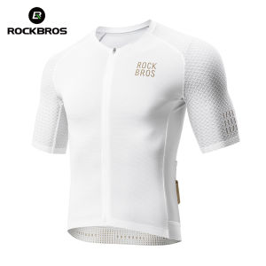 Rockbros Áo đi xe đạp quần áo hàng đầu Nam Nhẹ mềm mại thoáng khí mùa hè ẩm Wicking có túi phản quang tay ngắn MTB xe đạp đường trường trang phục