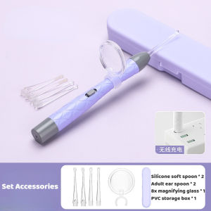 Luminous Ear Spoon Ear Wax Removal Cleaning Tweezers LED Light Earpick Nose Clip Children Adults Ear Care Tools USBchar