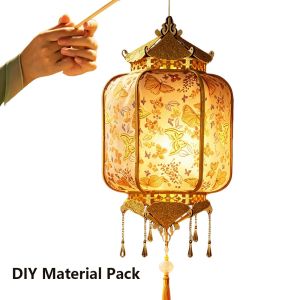 BEITE Handmade Handheld Mid-Autumn Festival Lantern Glowing Traditional Antique Luminous Lantern Chinese Style Vintage Chinese Flower Lantern Mid-Autumn Festival