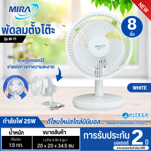 MIRA พัดลมตั้งโต๊ะ ขนาด 8 นิ้ว รุ่น M-71 ขนาดกะทัดรัด รับประกันมอเตอร์ 2 ปี