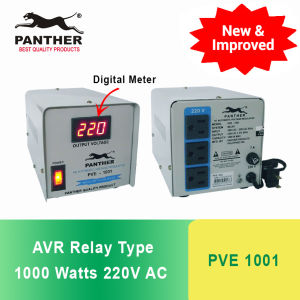 Panther PVE 1001 AVR Relay Type 220V AC Output Automatic Voltage Regulator / Voltage Stabilizer Proudly Philippine Made