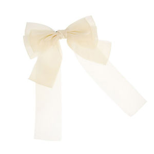 Christmas gift 【AYLMER】 New Black White Yarn Bow Hair Clip For Women Girls Spring Clip Back Head Hairpin Fashion Hair Accessories