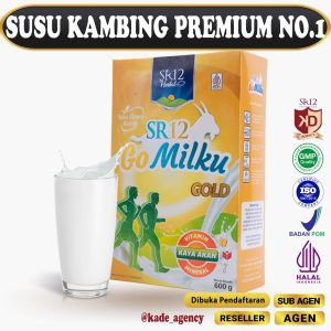 GOMILKU GOLD SR12 / SUSU ETAWA KHUSUS DEWASA & LANSIA / SANGAT BAIK UNTUK TULANG / 0% SUGAR & KALORI