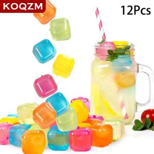 [COD] KOQZM KITCHEN 12Pcs Set Whisky Reusable Ice Cube The Summer Wear-resistant Rocks Whiskey Cubes Plastic Accessories