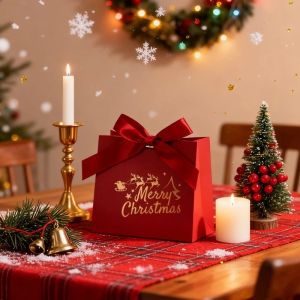 Merry Christmas Gift Box Santa Claus Reindeer Paper Candy Boxes Holiday Packaging for Cookies/Trinkets/Ornaments