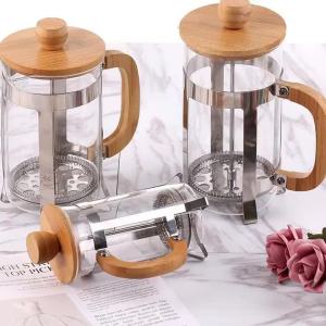 OnlyF U French Pressure Pot Coffee Pot Bamboo And Wood Lid French Pressure Pot Hand Flushing Household Filter Press Tea Brewing An K7M2P