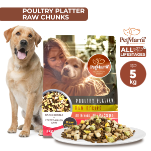 PetMarra Adult Dog and Puppy Dry Food Raw Chunks Recipe Poultry Platter Savory Floss 5kg Collection - PetMate