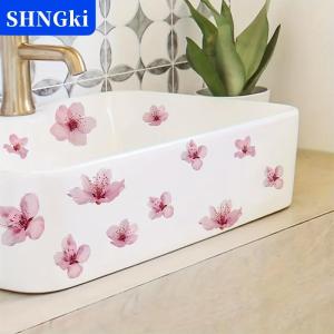 SHNGki Miếng dán bồn rửa phòng tắm hình hoa miếng dán trang trí nhà vệ sinh phòng Tắm Chống Nước tự dính có thể tháo rời miếng dán bồn tắm trang trí nhà cửa