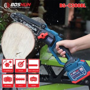 Máy Cưa Xích Pin Boshun BS-CS08BL Lam Xích 8 INCH Không Chổi Than 100% Lõi Đồng Chính Hãng