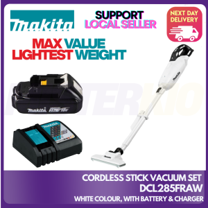 MAKITA DCL285FRAW Cordless Handheld Vacuum Cleaner Set (WHITE) Light Weight Great for Office or Home Carpet and Floor