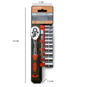12Pcs Set Heavy Duty Ratchet Wrench Socket Spanner Tool Set Tools / Sepanna Alatan Tangan Soket Tahan Lasak