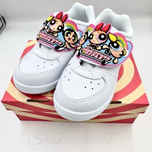 41G1A รองเท้านักเรียนอนุบาลพละขาว  PowerPuff Girls ลิขสิทธิ์แท้100% by ADDA Size(25-35) New 2025 ‼