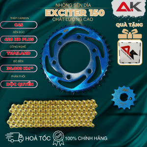 Sên nhông dĩa Exciter150 sên đúc 428HD PLUS. Hàng nhập Thái Lan. THƯƠNG HIỆU AK. Bảo hành 6 tháng. Tây Thành chuyên nsd ex150.