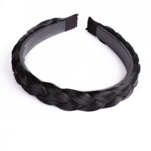 【PrettySet】Netflix Five Strand Twist Braid Wig Hair Band Widened Handmade Fishbone Braid Headscarves High Cranial Top Pressure Hair Band