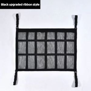 Car Ceiling Mesh Storage Bag Net Roof Cargo Pocket With Zip Bag Car Roof Interior Cargo Net Bag