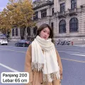 Syal Fashion Korea Wanita Pria Cashmere Immitation Scarf Wool Winter Autumn Musim Semi Dingin Motif Polos Bahan Tebal Nyaman Sejuk DIngin Untuk Unisex Ukuran panjang 200cm lebar 65cm. 