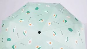 3Folds Black Backing Windbreaker Umbrella Fruit Umbrella Manual