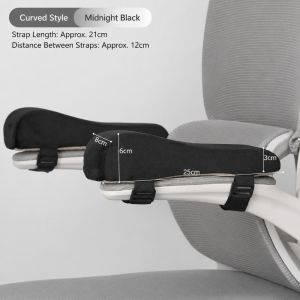 BESTOUR Thick Cushion Chair Armrest Pad Curve Design Sponge Foam Elbow Support Cushion Comfortable Adjustable Belt Ergonomic Armrest Cushion For Gaming Use