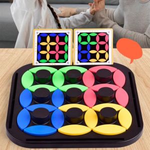 YOUSHI TOP Interactive Kids Rotating Puzzle Brain Teasers Multiplayer Tangram Educational Toys Fun Logic Game Color Matching Board Game Logical Thinking Training