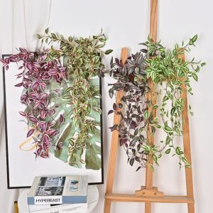 ZYJC MALL Silk Artificial Vines Leaves 75cm Long Fake Hanging Plants DIY Home Decor Reusable Tree Leafs Home Garden
