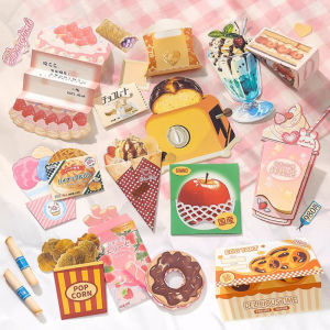 16pcs Creativity Sticky Note Paper Fun DIY Food Sticker Journal Material Paper
