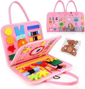 Kid Basic Life Skills Toys Montessori Busyboard Sensory Toys Toddlers Buckle Training Development Self-care Ability