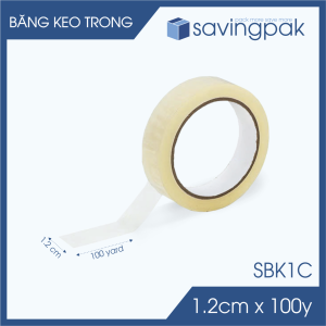 SBK1C - Block 12 cuộn băng keo trong khổ 1.2cm x 100yard - Băng dính văn phòng trường học