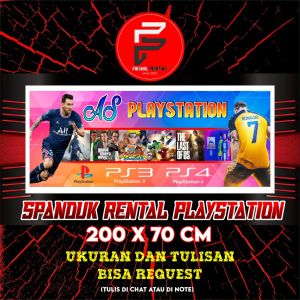 Spanduk PS / Banner Rental PS / Spanduk Rental Playstation / Banner KUstom Ukuran 200 x 70 cm