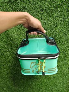 THÙNG ĐỰNG MỒI HƯƠNG LIỆU PHỤ KIÊN MI NI CHẤT EVA CÓ TAY CẦM GẤP GỌN 2 MÀU XANH + ĐEN