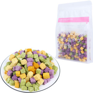 Dog Freeze-dried rainbow fruit vegetable chicken cod Crisp cubes/dog snack/cat snack Kuching 100G