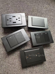 Type 118 Local standard size orange junction box can be used PC panel socket switch Black