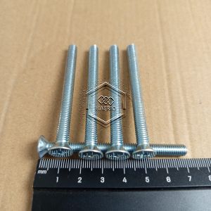 10 BIJI BAUT JF M6 X 70 M6X70 PANJANG 7CM 7 CM 70MM 70 MM BAUD 10 FLAT HEAD MUR KUNCI 10 DIAMETER DRAT 6MM PITCH DRAT 1.0 KEPALA OBENG PLUS + VERSENG RATA Galvanis Galvaniz Galpanis