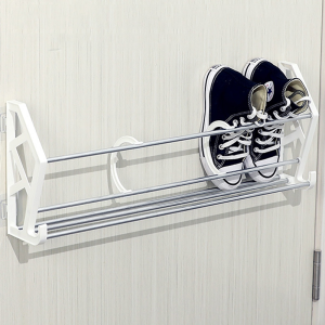 63cm Wall Mounted Hanging Shoe Rack Shoe Organizer Stainless Steel Kitchen Organizer Hanging Rack Shoe Rack Towel Hanger Storage
