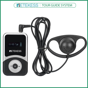 Retekess T130S Upgraded Wireless Tour Guide System Universal for Left or Right Ears with Portable 32 Slots Charging Box Used for Hajj and Umrah for Tourism Factory Conference Church Training Hajj and Umrah