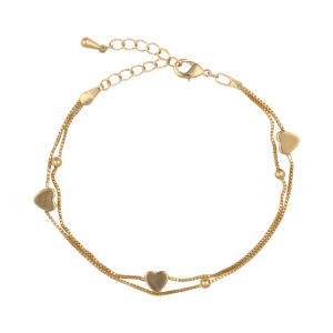 Panlandwoo - Gelang Tangan Rhodium Wanita Simple Heart Adjustable