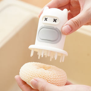 QIHUISHI Dễ Thương bếp hoạt hình Scrubber Với Tự Động bình đựng dung dịch Cho Dễ Dàng Nồi Và Pan Làm Sạch