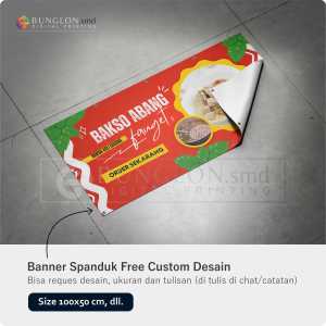 PRINT CETAK SPANDUK BANNER BAKSO WARNA ORANGE CUSTOM DESAIN
