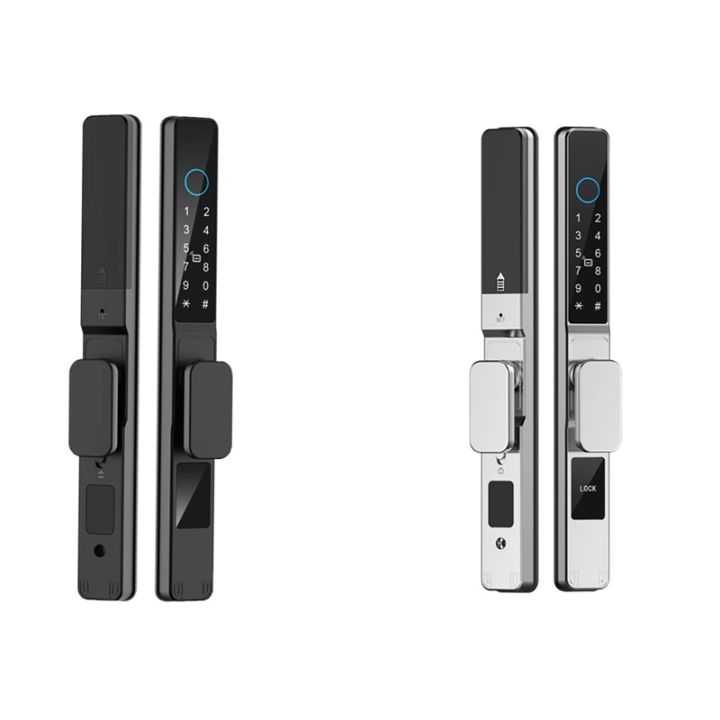 Smart Lock For Sliding Door Tuya Wifi App Waterproof Smart Aluminum Door Lock Double Hook Mortise ...