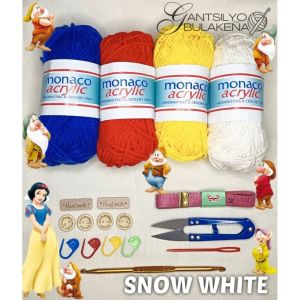 Monaco Crochet Starter Kit Complete Beginner DIY Set with 4-Ply Acrylic Yarn Double-Sided Metal Hook Scissors Tape Measure Stitch Markers & Accessories – Gantsilyo Bulakeña