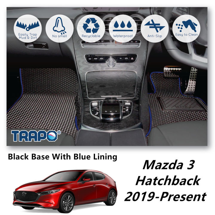 Mazda 3 Hatchback 2019Present TRAPO Customize Car Floor Mat Black Base