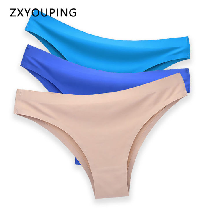 Fashion Women Seamless Ice Silk Panties Solid Color Sexy Girls