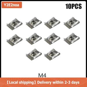 【Local shipping】 10pcs Stainless Steel U Type Clips with Thread M6 M5 M4 M8 8mm 5mm 6mm 4mm Reed Nuts for Car Motorcycle Scooter ATV Moped